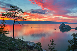 Západ slunce nad Bajkalem